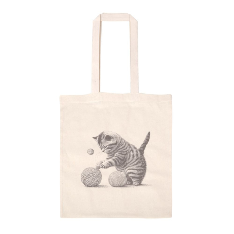 Torba bawełniana KOT 38x42cm z długim uchem RAVI